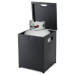 41*41*50.5cm Square Black Flip-top Gas Storage Garden Iron Side Table - Image 3