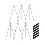 6 Pack Metal Tripod Display Easels with Carry Bags, Adjustable Height Art Easel Stands for Wedding Signs Posters