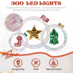 Set of 3 Lighted Iridescent Cut-out Light Bulb Christmas Decorations, Pre-lit Holiday Decor with 295 White LED Lights for Xmas Outdoor Indoor Decor Lighted Holiday Displays - Image 5
