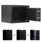 Mini Wall-in Style Electronic Code Metal Steel Box Safe Case 17EF Black - Image 48