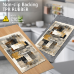 Three-piece kitchen rug set, non-slip and washable, abstract pattern kitchen hallway rug, soft and comfortable, suitable for sinks, floors, entrances, hallways and bathrooms. - Image 5