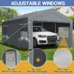 12x20 ft Carport Car Port Canopy Grey - Image 12