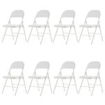 Old Code 33292149 4pcs Elegant Foldable Iron & PVC Chairs for Convention & Exhibition White - Image 10