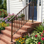 Outdoor 4 Level Iron Handrail Copper - Image 7