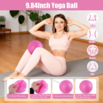 14Pcs All-in-One Pilates Kit, Pilates Ring Yoga Ball Resistance Bands Set with Carry Bag, Full Body Workout Equipment for Home Gym Travel - Image 9