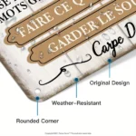 CIFbuy Vintage French Inspirational Quotes Metal Sign Rustic Wall Art For Home Farmhouse Cafe Decor (TikTok, temu pick-up service) - Image 4