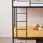Same Code 12883671 Iron Bed Bunk Bed with Ladder for Kids Twin Size Black - Image 40