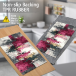Three-piece kitchen rug set, non-slip and washable, abstract pattern kitchen hallway rug, soft and comfortable, suitable for sinks, floors, entrances, hallways and bathrooms. - Image 6