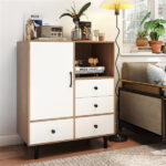 Mid-Century Modern 4-Drawer Sideboard Buffet Cabinet with Storage - Natural - Image 2