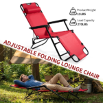 Portable Dual Purposes Extendable Folding Reclining Chair Red - Image 5