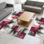 Three-piece kitchen rug set, non-slip and washable, abstract pattern kitchen hallway rug, soft and comfortable, suitable for sinks, floors, entrances, hallways and bathrooms. - Image 9