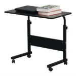 Rolling Desk Adjustable Height Side Table P2 Chipboard Steel Black 31.5x15.75in (Shipment from Walmart)
