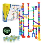  145-Piece Marble Maze Building Block Brain Game, Educational Race Track with 40 Glass & 5 Glow-in-the-Dark Marbles - Image 3