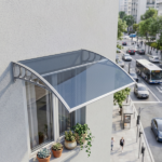 Awning for Door Entrance Window, 38x40 Inch Window Canopy Exterior, UV Rain Snow Protection for House Porch Patio Deck, Gray Bracket & Gray Blue Board - Image 11