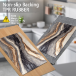 Three-piece kitchen rug set, non-slip and washable, abstract pattern kitchen hallway rug, soft and comfortable, suitable for sinks, floors, entrances, hallways and bathrooms. - Image 7