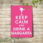 CIFbuy Keep Calm And Drink A Margarita Metal Wall Sign, Sign, 12x8 Inch Retro Tin Art, White Mexican Themed Home Bar Decor A MargarikTok, A MargarikTok, Self-2xckup Logiopor