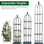 2 Packs Garden Obelisk Trellis 5.9FT Plants Tower for Climbing Plants Flower Vegetable Vine Support Rustproof Garden Plant Trellis Black(No shipments on weekends) - Image 4