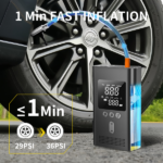 Portable Car Jump Starter with Air Compressor,150PSI Digital Tire Inflator,Car Battery Jump Starter (9.0 Gas/6.5L Diesel),Safe Clamps for Easy Use, Christmas Gift - Image 3