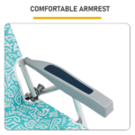 1 PCS Aluminum Beach Chair, 8.5 Inch Seat Height Teal Tribal Pattern, Adjustable Folding Chair with Headrest, Shoulder Strap, 2-in-1 Cup Holder Side Pocket, Back Cooler Bag, Integrated Oxford Fabric with Crossbar, 5 Positions Reclining Lounger, 63x109x84cm, Load Capacity 120KG - Image 11