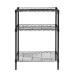Concise 3 Layers Carbon Steel & PP Storage Rack Black - Image 4