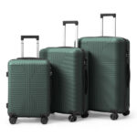 PP Trolley Case 20in 24in 28in 3PCS Suitcase Set Dark Green - Image 13