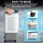3 in 1 Portable Evaporative Cooler,720R,Indoor,Outdoor,461CFM Air Cooler with remote,Copper motor,5.28 Gal Water Tank & Scroll Casters, 4 Ice Packs,12H timer settings,Gray and White - Image 5