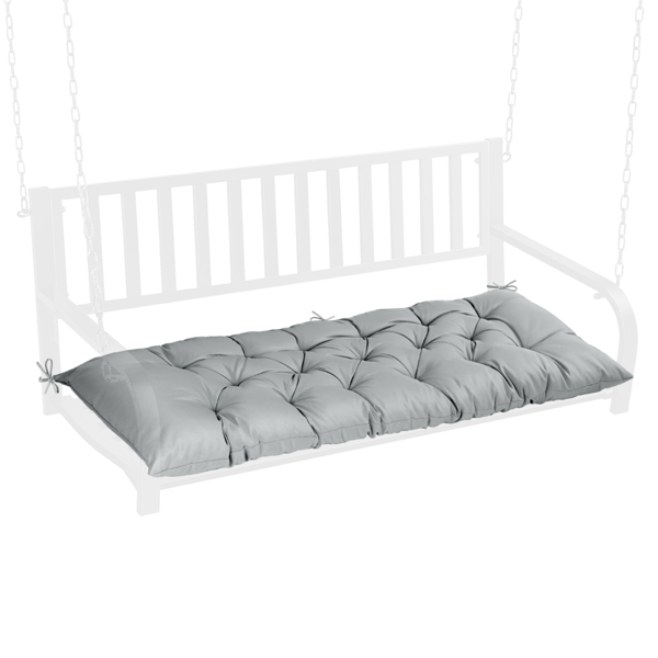 Outdoor Bench Cushion, 60 × 20 × 4 Inch, Tufted Waterproof Swing Cushion with Ties, for Patio Bench or Window Seat