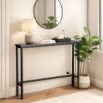 Same Code 73481563 39.4" Narrow Console Sofa Table with Power Outlets and USB Ports, Skinny Couch Table with Metal Frame and Charge Station with 4.9ft Extension Cord, Black - Image 13