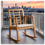 Heavy-Duty Solid Wood Rocking Chair, Ergonomic Accent Armchair with Breathable Ladder Back for Indoor Relaxation-Natural - Image 9