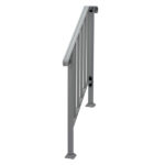 Silver Outdoor 2-Step Iron Handrail - Image 2