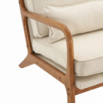Same Code 44651052 Oak Armrest Oak Upholstered Single Lounge Chair Indoor Lounge Chair Off-White - Image 16