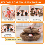 Kitty Curls Cat Toy - Foldable Accordion Cat Scratcher withBall - Magic Organ Cat Scratch Board for Interactive Play -Calming Features - Image 9