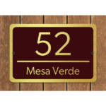 CIFbuy Custom Home Address Plaque Metal Brushed Gold Design Text House Number Sign (TikTok, temu pick-up service) - Image 2