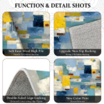Three-piece kitchen rug set, non-slip and washable, abstract pattern kitchen hallway rug, soft and comfortable, suitable for sinks, floors, entrances, hallways and bathrooms. - Image 5