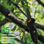 Cordless Pole Saw, 7.4ft Adjustable Length Chainsaw with 775W Motor (35ft/s Chain Speed), 2x 3000mAh Batteries & Safety Protection, 4-Section Extension Pole for Tree Trimming, Branch Cutting - Garden - Image 11