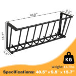 Large Capacity Hay Feeder, Heavy-Duty Steel Goat Hay Rack, 40.8" Long Wall Mounted Horse Hay Holder, Multiple Sided Feeding Rack for Sheep Farm Livestock Indoor Outdoor, BLACK - Image 5