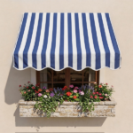 4' Window Door Awning Sun Shade Canopy Outdoor Patio Cover, Blue & White Stripes - Image 14
