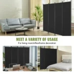 4 Panel Room Dividers, Foldable Privacy Screens, Cloth Segregation Panels for Workspace, Bedroom, Meal Space, Study Area, Black (Shipment from Walmart) - Image 6