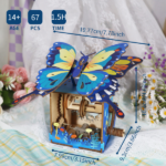 MUSIC PARK 3d Wooden Puzzle Hand Colorful Butterfly Music Box You Are My Sunshine Handmade Assembly Model Kit Holidays Brthdays Christmas Gifts - Image 6