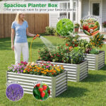 4×2×2 Ft Galvanized Steel Raised Garden Bed Outdoor Planter Box for Vegetables Herbs Flowers - Image 10