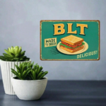 CIFbuy Vintage BLT Sandwich Metal Sign Rustic Green Toasted" Bread Wall Art 2D, Unframed Retro Food Kitchen Decor 2.8x4.5 Inch Green ikTok, Green ikTok, t Self-pickup Logiopics - Image 4
