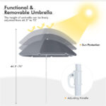 Outdoor camping chair with umbrella - Image 2
