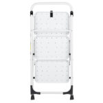 Home Use 3-Step Short Handrail Iron Ladder Black & White - Image 3
