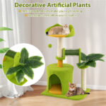 Cat Tree - 22LBS Capacity, Palm Tree Design with Self-Groomer & Scratching Posts - Image 9