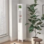 66.92" Tall Bathroom Storage Cabinet with Adjustable Shelves,1 Doors Freestanding Cabinet with Anti-Tip, Open compartments, for Home, Small Spaces, Bathroom,Kitchen, Living Room, White - Image 9