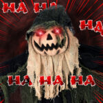 5.7ft Halloween Decorations Outdoor Life Size Animatronics Wizard with Pumpkin Face, Sound-Actived Party Decor with Creepy Sound , Scary Haunted House Props for Garden Yard Lawn - Image 15