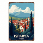 CIFbuy Vintage Turkish Isparta Landscape Metal Sign 8x12 Inch, 2D Flat Wall Art Plaque, Retro Scenery Decor For Home Kitchen Bar Bedroo TikTok, TikTok, Self-pickup Logiopics