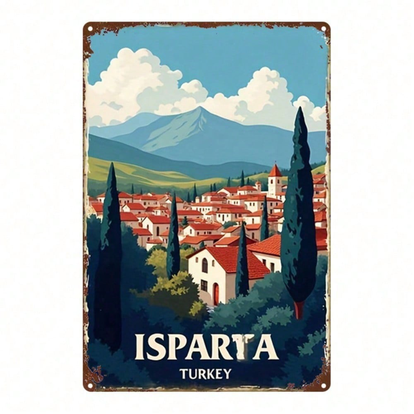 f7c0dd8e-376e-43b0-87bf-cfbffef63524.png CIFbuy Vintage Turkish Isparta Landscape Metal Sign 8x12 Inch, 2D Flat Wall Art Plaque, Retro Scenery Decor For Home Kitchen Bar Bedroo TikTok, TikTok, Self-pickup Logiopics - Image 1