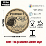 CIFbuy Vintage Viking Law German Text 8x8 Inch Round Aluminum Sign, 2D Flat Decorative Plaque For Living Room Office Bar Game Room Stud TikTok, TikTok, Self-pickup Logiopics - Image 2