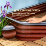 Brown 7.9' x 2' x 1.4' Galvanized Raised Garden Bed – Metal Planter Box with Safety Edging for Outdoor Gardening - Image 4
